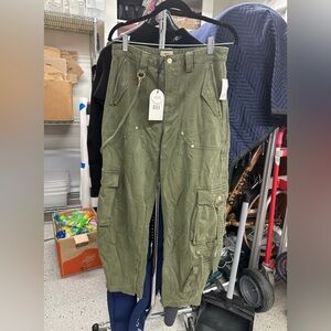 Gap x Cult Gaia Olive Green Barrel Cargo Pants 4 NEW